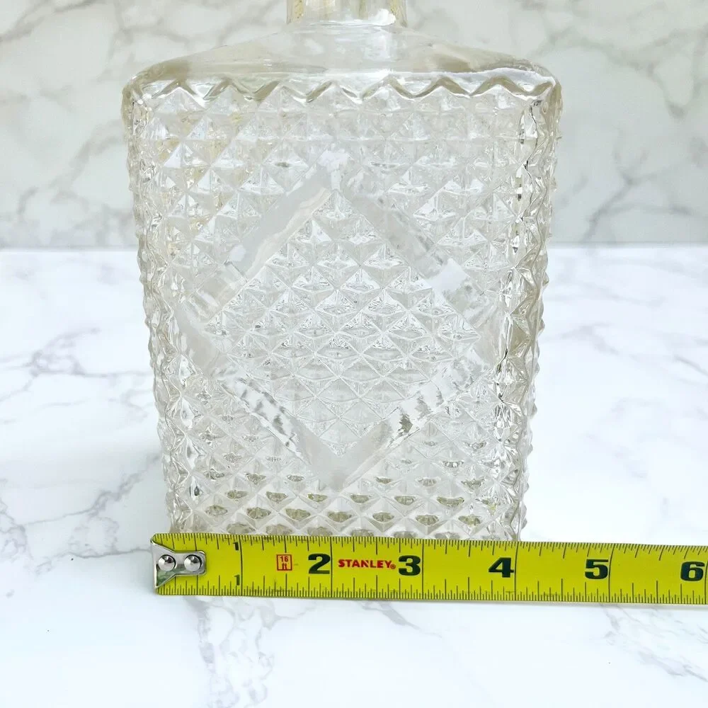Vintage 1960s I.W. Harper Diamond Point Clear Cut Scotch Rye Liquor Decanter